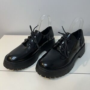 Madden Girl Black Oxford‎ Shoes Women's Size 8 Chunky Lug Sole Platform Lace Up